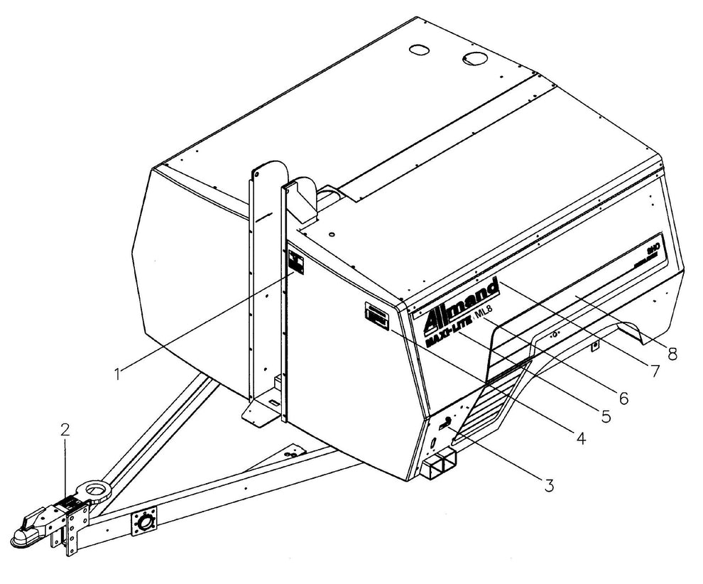 Maxi-Lite Hydraulic Tower-Decal Placement Assembly-3 Parts By Allmand