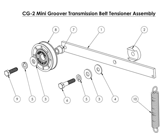 CG-2 (Diesel) Mini Groover Transmission Belt Tensioner Assembly