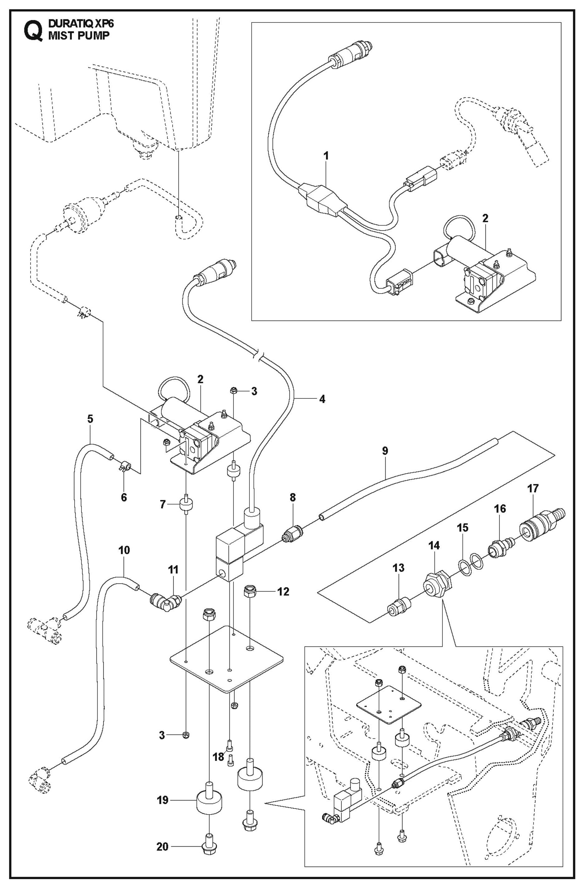 Mist Pump Parts For HTC XP6 By Husqvarna
