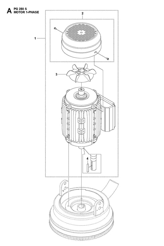 Motor 1-Phase Parts For PG 280 S v.1 By Husqvarna