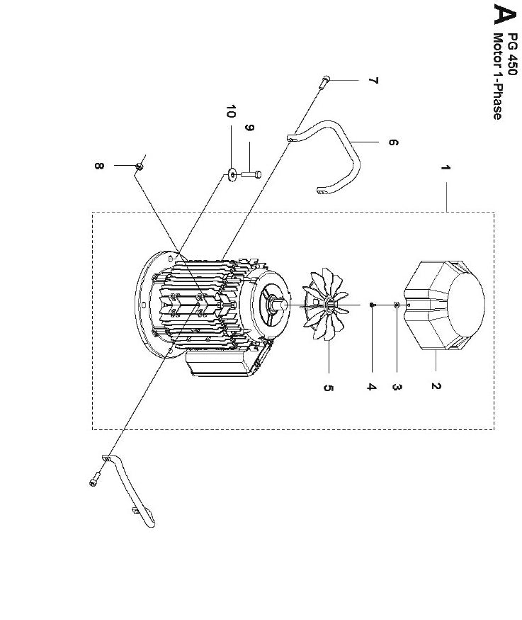 Motor 1-Phase Parts for PG 450 2014-06 By Husqvarna