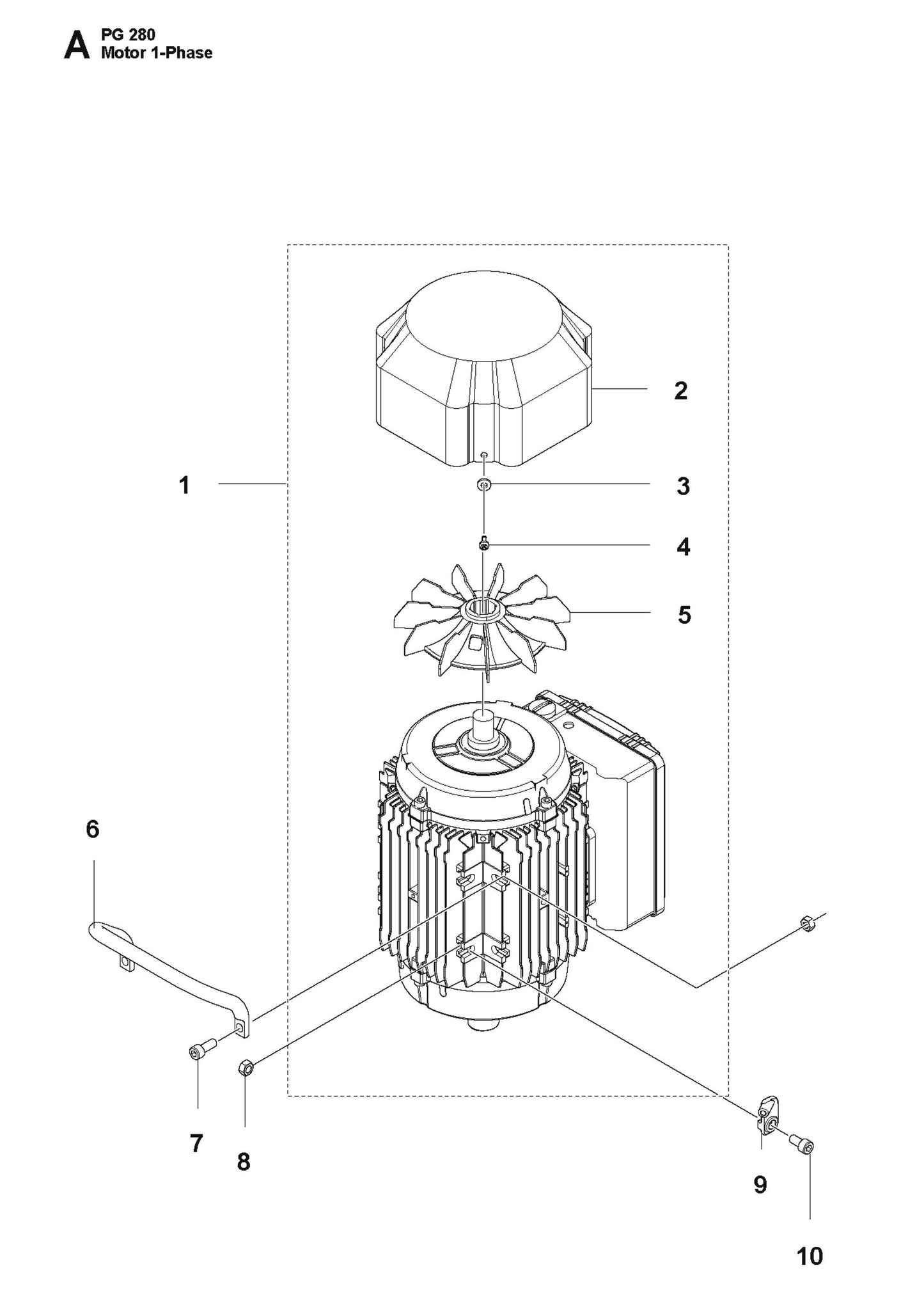 Motor 1-Phase Parts For PG 280 v.4 By Husqvarna