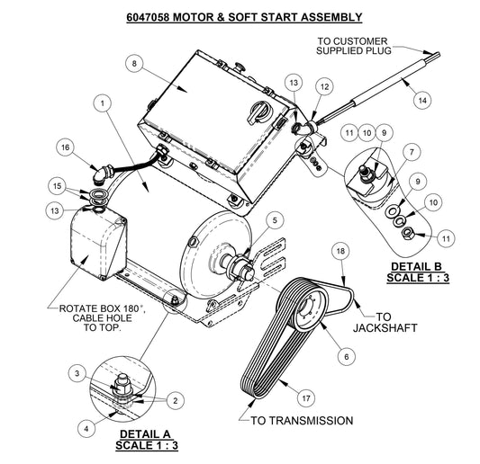 CC4120 /30EXL-3 Motor and Soft Start Assembly