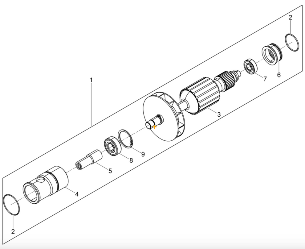 Motor Armature Set Parts for M3000 120V Concrete Vibrators