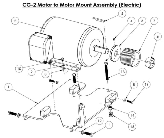 CG-2 (Electric) Mini Groover Motor to Motor Mount Assembly