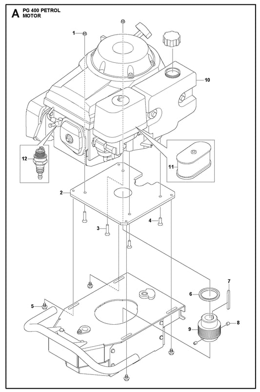 Motor Parts For PG 400 Petrol By Husqvarna
