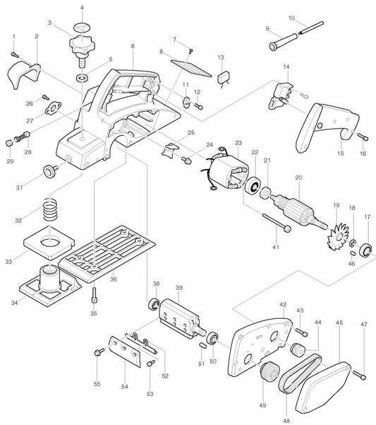 N1900B Planer Assembly parts By Makita