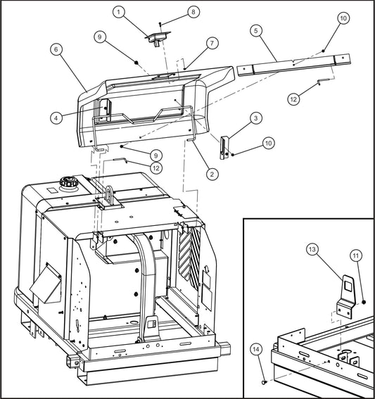 GR Series 6kW Night-Lite - Enclosure Door-Il (Stamped Door) Assembly Parts By Allmand