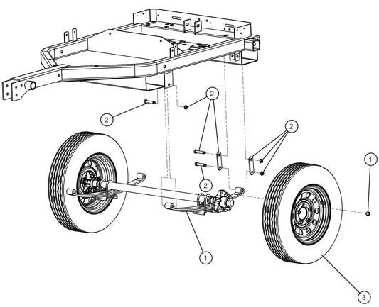 GR Series 6kW Night-Lite - Axle and Wheels Assembly Parts By Allmand