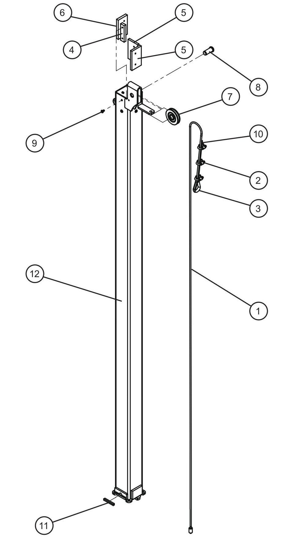 GR Series 6kW Night-Lite - Tower Section 2 Assembly Parts By Allmand