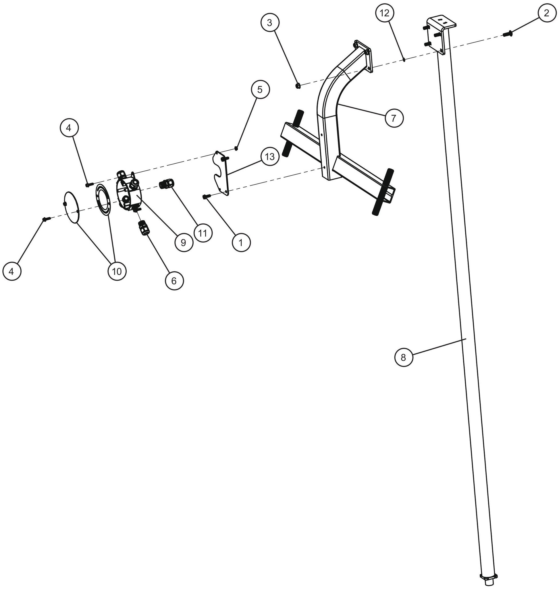 GR Series 6kW Night-Lite - Tower Round Section and Light Bar Assembly Parts By Allmand
