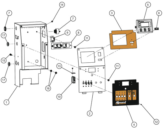 GR Series 6kW Night-Lite - Control Box Deep Sea Controller and Light Switches-I Assembly Parts By Allmand