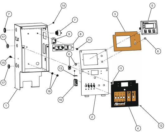 GR Series 6kW Night-Lite - Control Box Deep Sea Controller and Light Switches-II Assembly Parts By Allmand