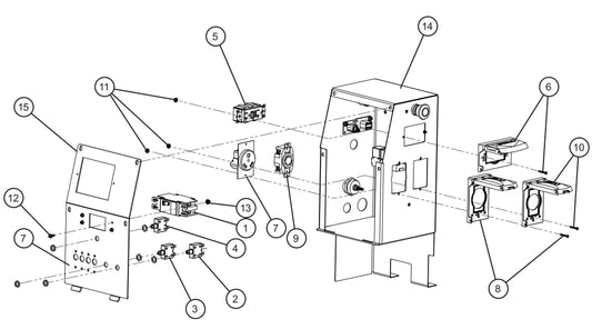 GR Series 6kW Night-Lite - Control Box Main Breaker and GFCI Group Assembly Parts By Allmand