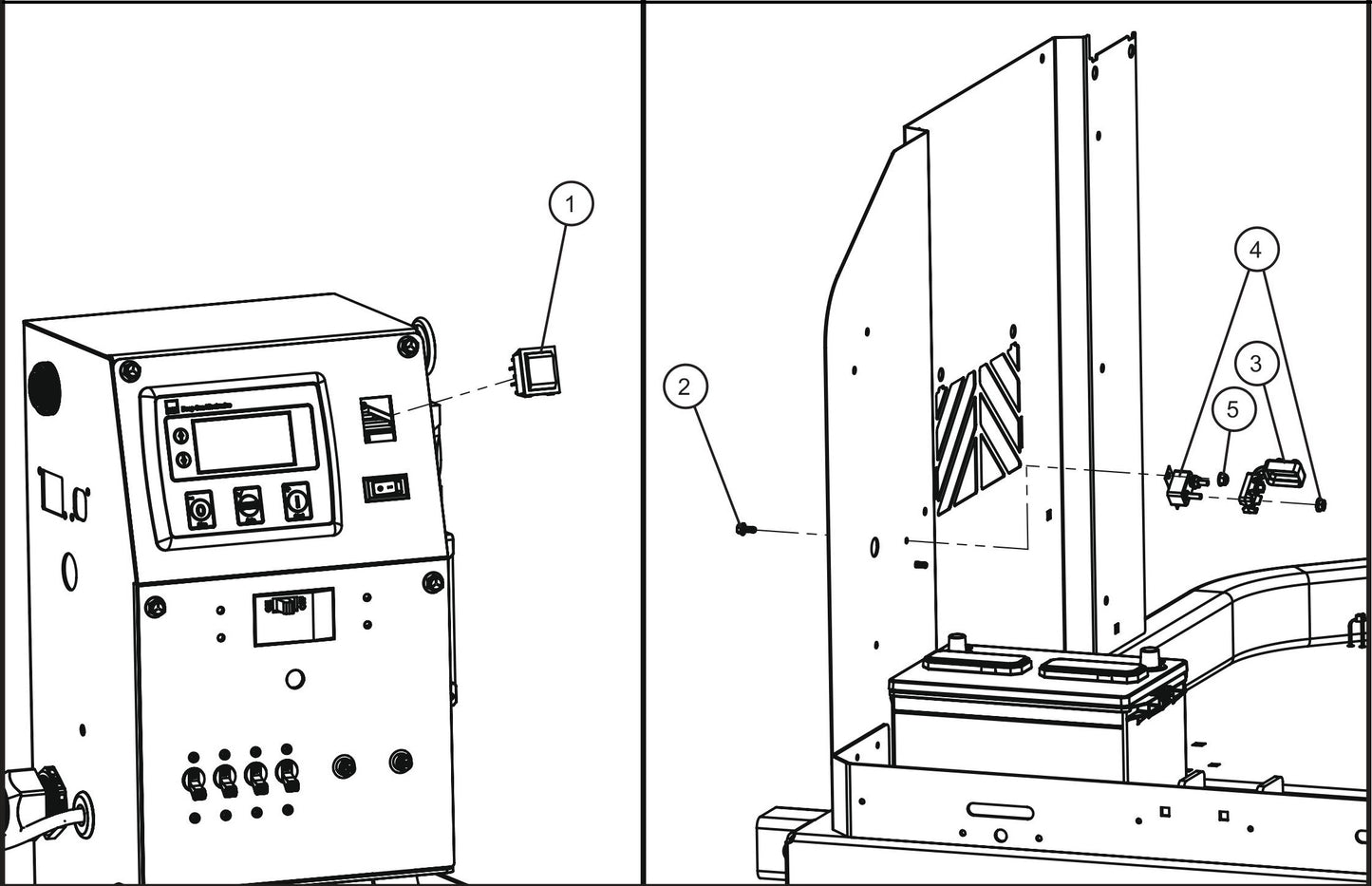 GR Series 6kW Night-Lite - Electric Winch Tower Switch and Breaker-I Assembly Parts By Allmand