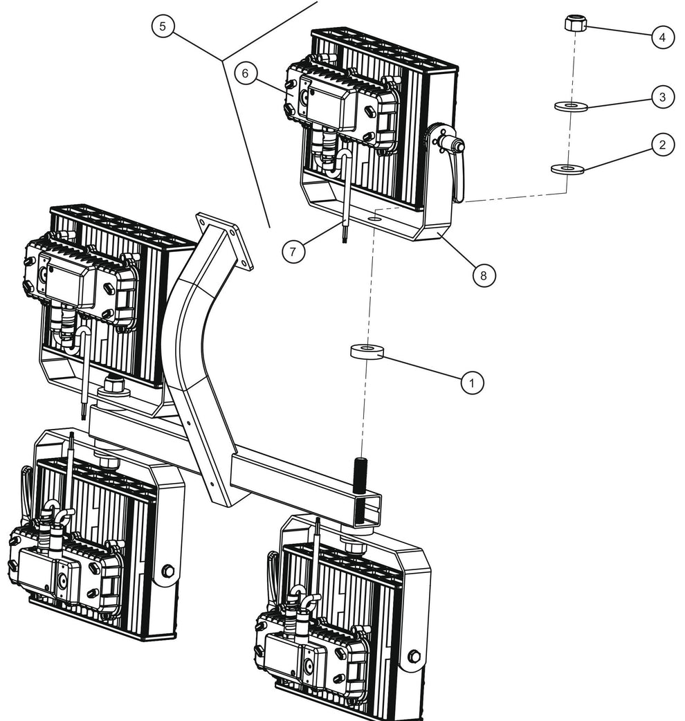 GR Series 6kW Night-Lite - 250W LED Lighting Assembly Parts By Allmand