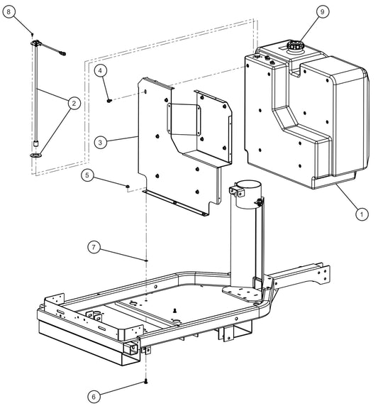 GR Series 6kW Night-Lite - Fuel Tank Assembly Parts By Allmand