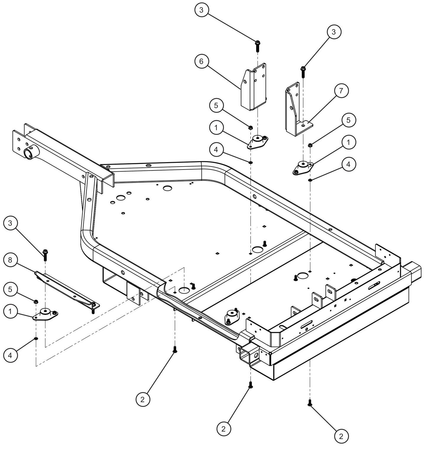 GR Series 6kW Night-Lite - Engine and Generator Mounting Assembly Parts By Allmand