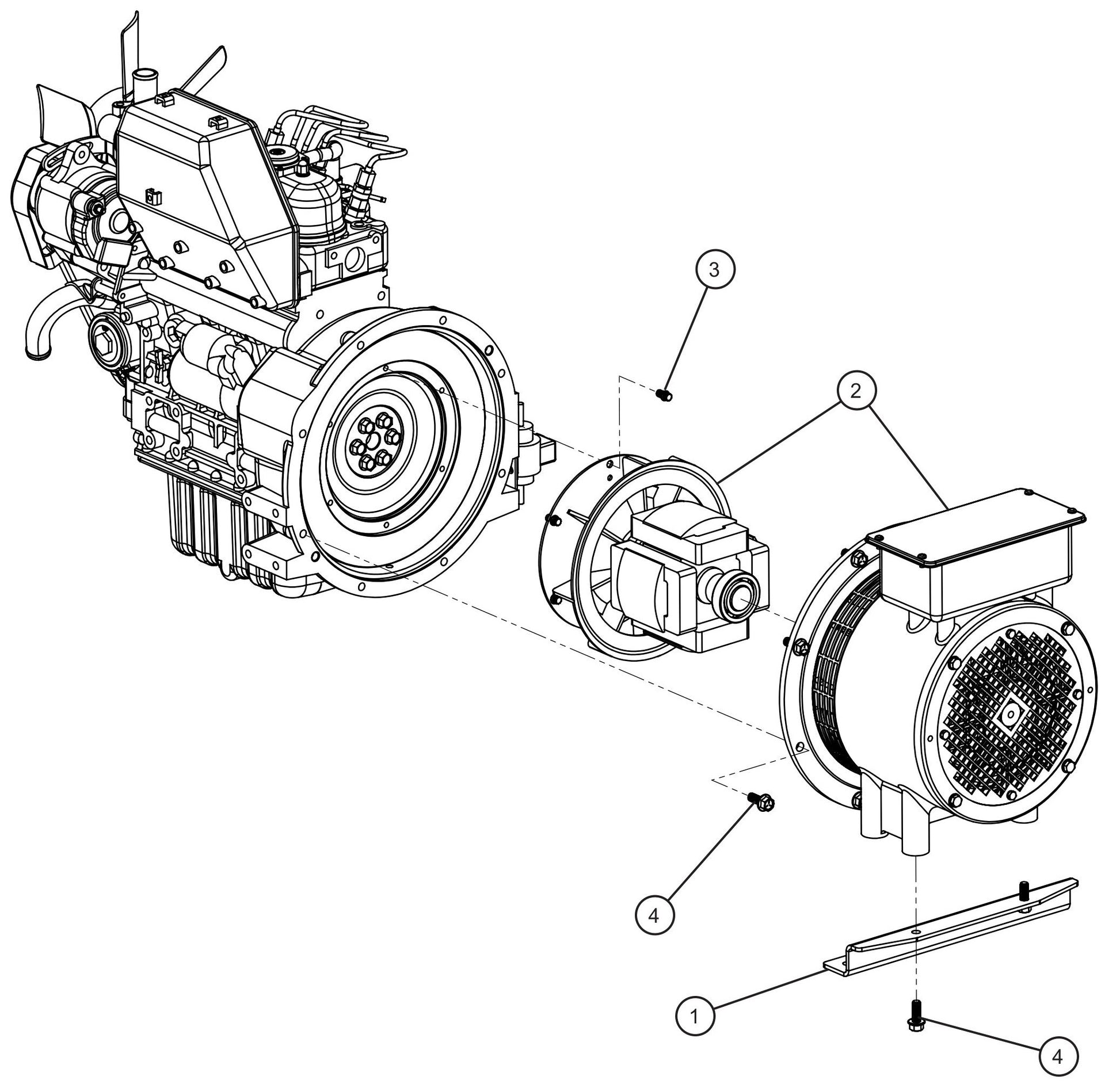 GR Series 6kW Night-Lite - Marathon 6kW 60Hz 201 Series Generator Assembly Parts By Allmand