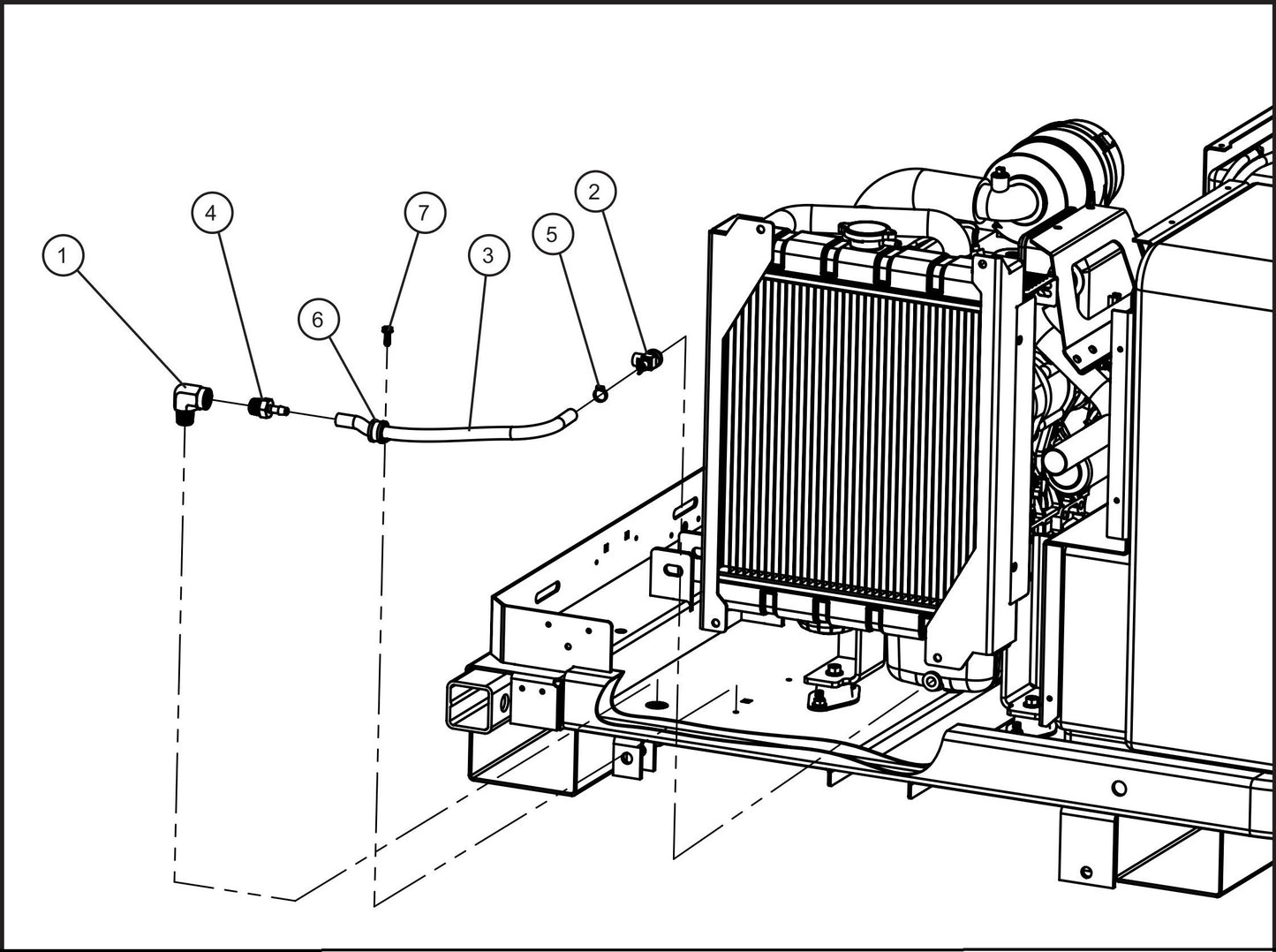 GR Series 6kW Night-Lite - Kubota D1005 Remote Oil Drain Assembly Parts By Allmand