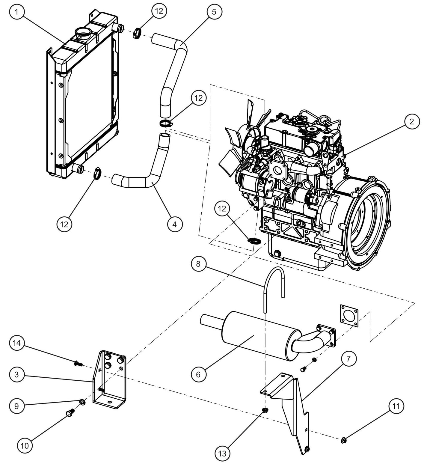GR Series 6kW Night-Lite - CAT C1.1 Diesel Engine (1 of 4) Assembly Parts By Allmand