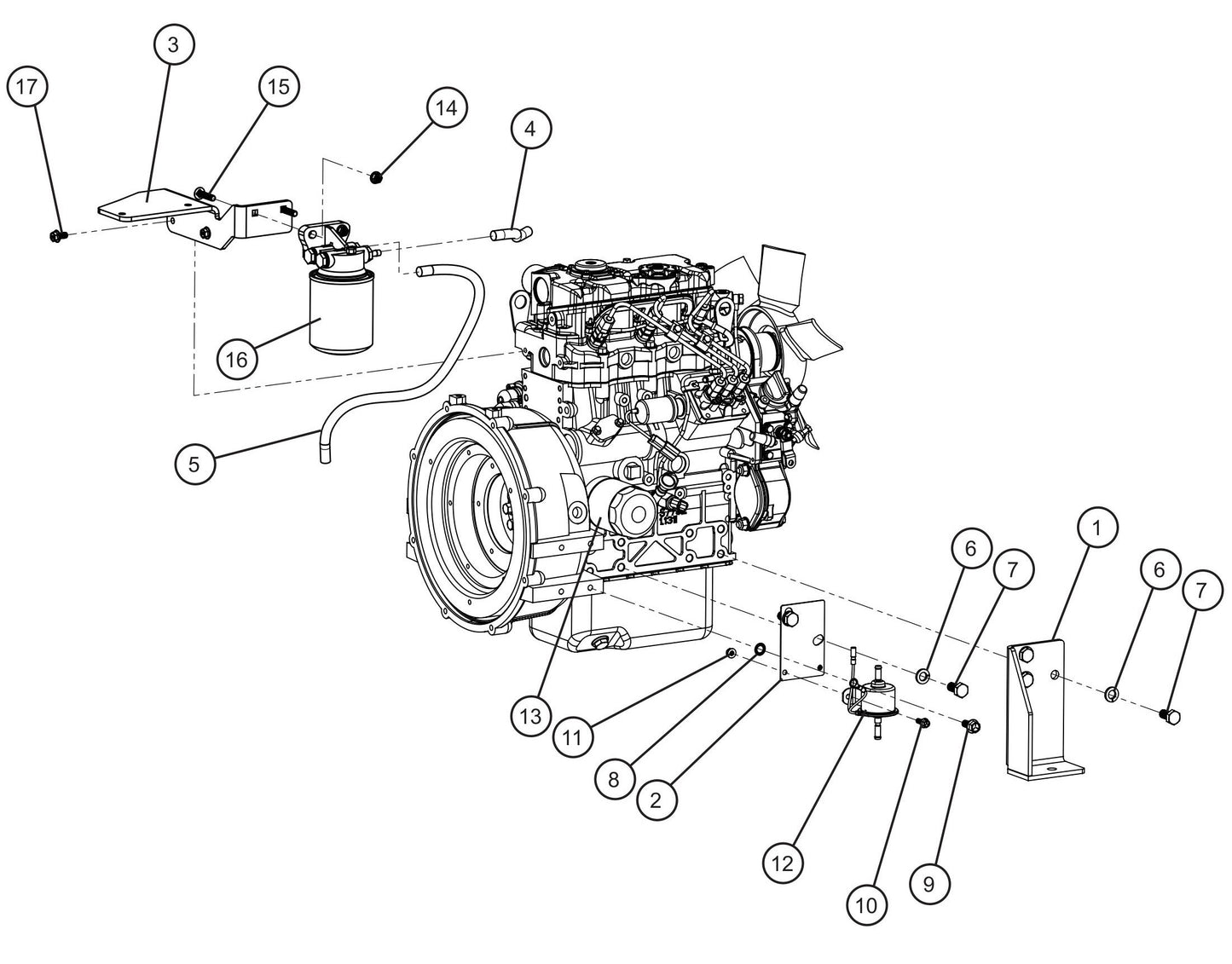 GR Series 6kW Night-Lite - CAT C1.1 Diesel Engine (2 of 4) Assembly Parts By Allmand