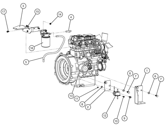 GR Series 6kW Night-Lite - CAT C1.1 Diesel Engine (2 of 4) Assembly Parts By Allmand