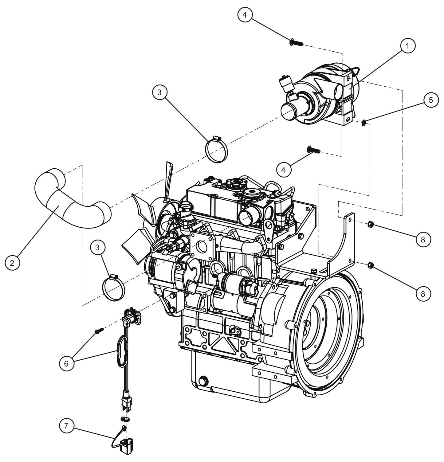 GR Series 6kW Night-Lite - CAT C1.1 Diesel Engine (3 of 4) Assembly Parts By Allmand