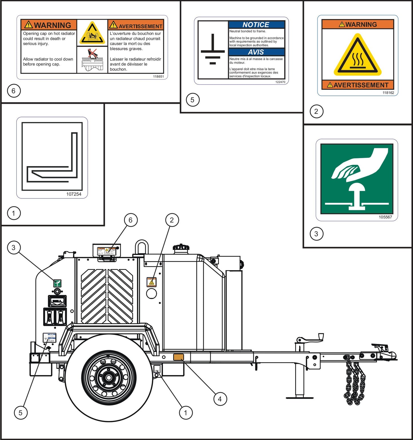 GR Series 6kW Night-Lite - Right Side Decals Assembly Parts By Allmand
