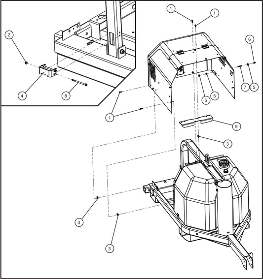 GR Series Night-Lite Air Cooled - Enclosure Base (2 of 2) Assembly Parts By Allmand
