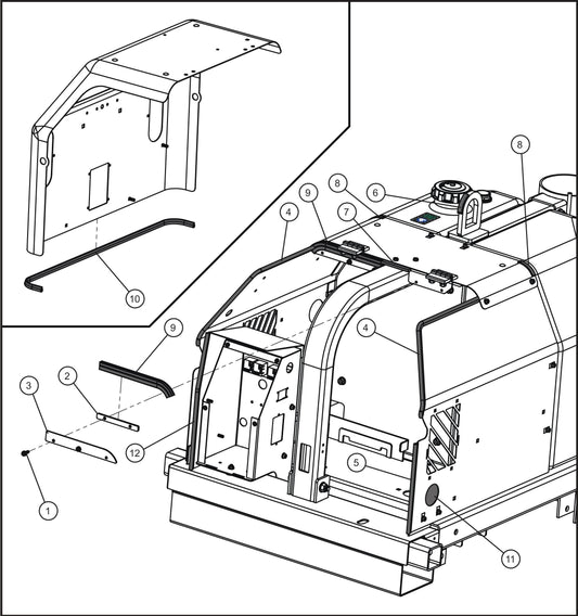 GR Series Night-Lite Air Cooled - Enclosure Trim Assembly Parts By Allmand
