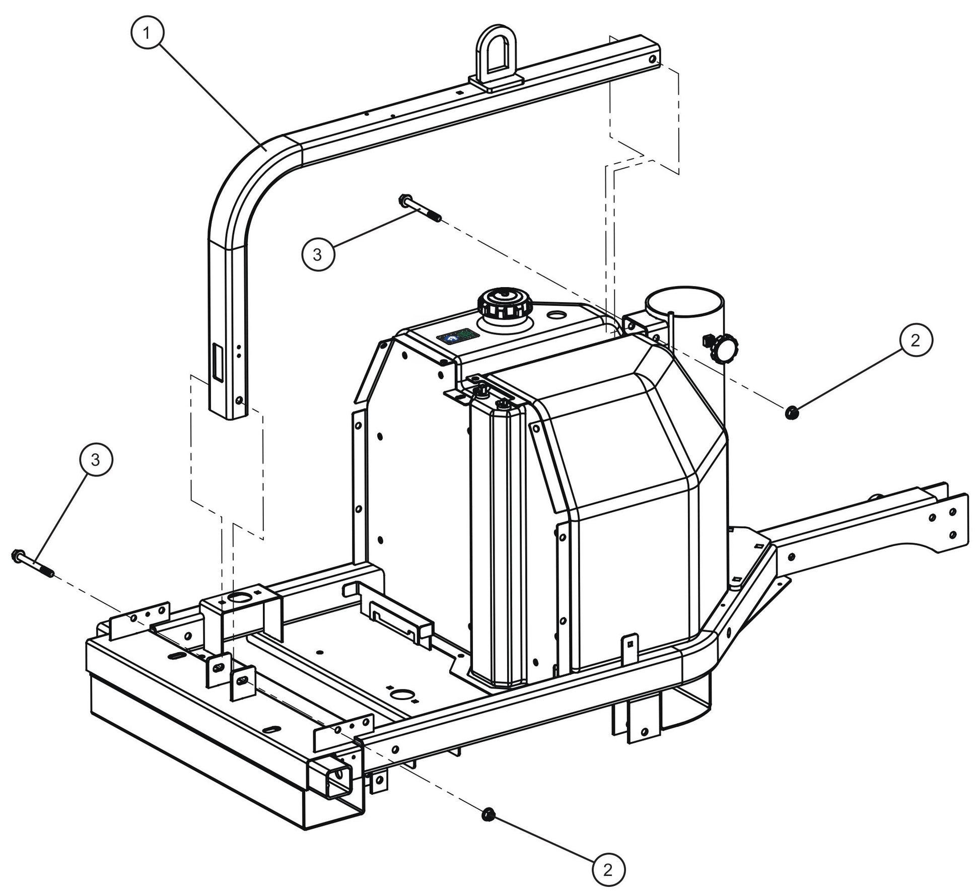 GR Series Night-Lite Air Cooled - Lift Bow Assembly Parts By Allmand