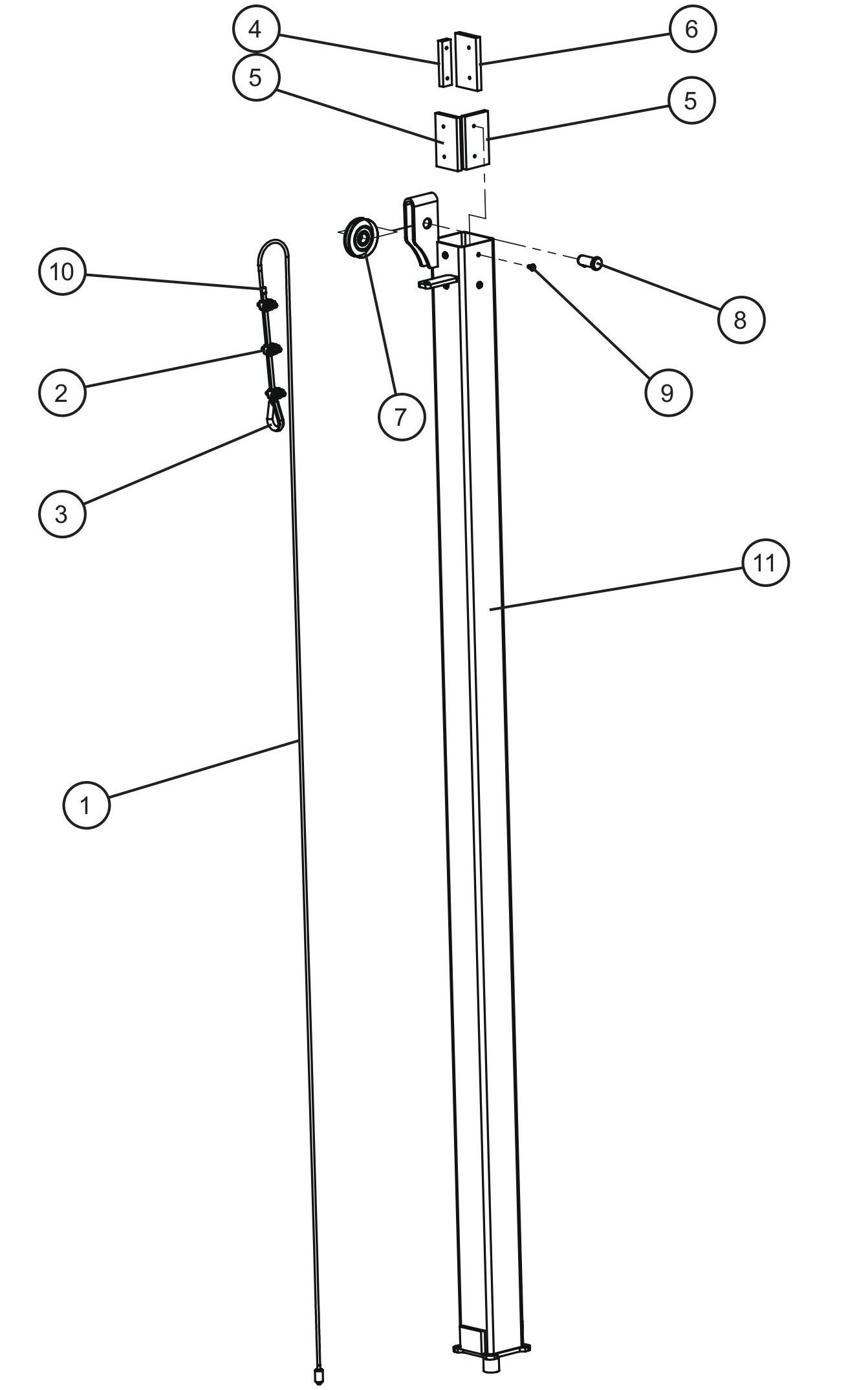 Tower Section 2 Assembly Parts for GR Series Night-Lite Air Cooled (Sn 25-000001 to 25-999999) by Allmand