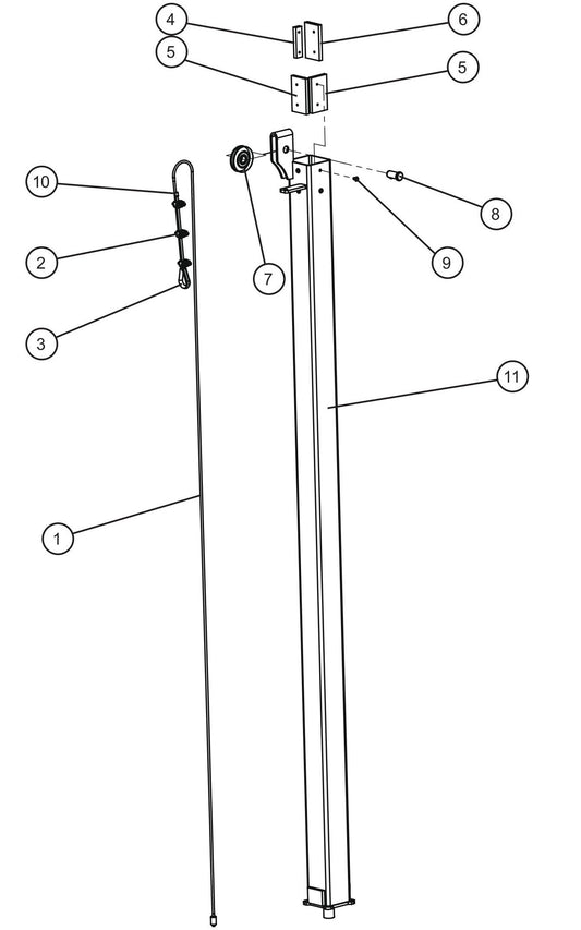 GR Series Night-Lite Air Cooled - Tower Section 2 Assembly Parts By Allmand