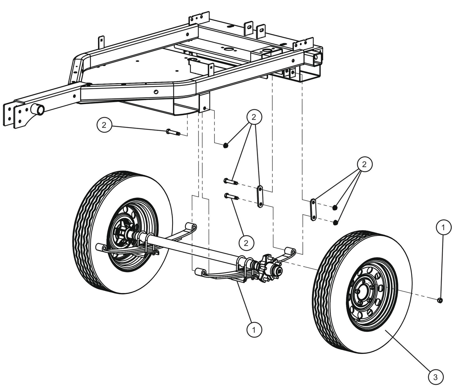 GR Series Night-Lite Air Cooled - Axle and Wheels Assembly Parts By Allmand