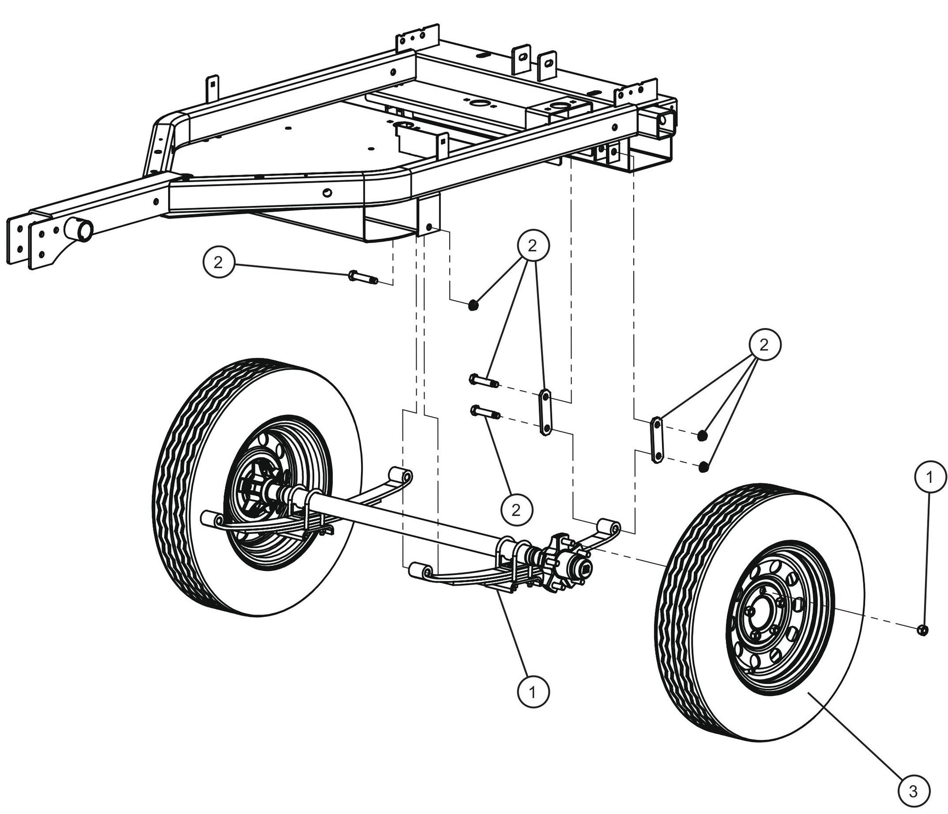 GR Series Night-Lite Air Cooled - Axle and Wheels Assembly Parts By Allmand
