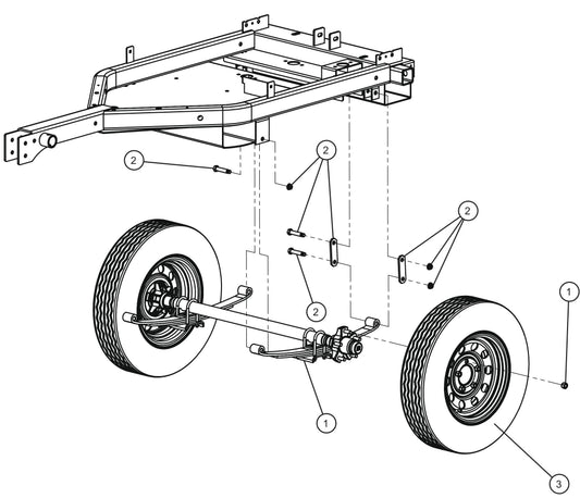 GR Series Night-Lite Air Cooled - Axle and Wheels Assembly Parts By Allmand