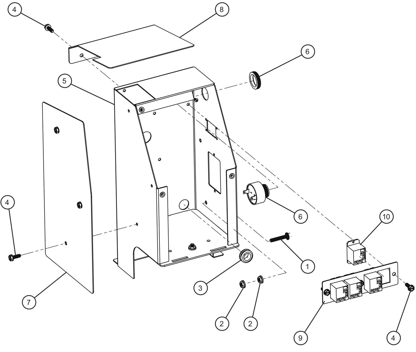 GR Series Night-Lite Air Cooled - Control Box Interior and Weather Shields Assembly Parts By Allmand