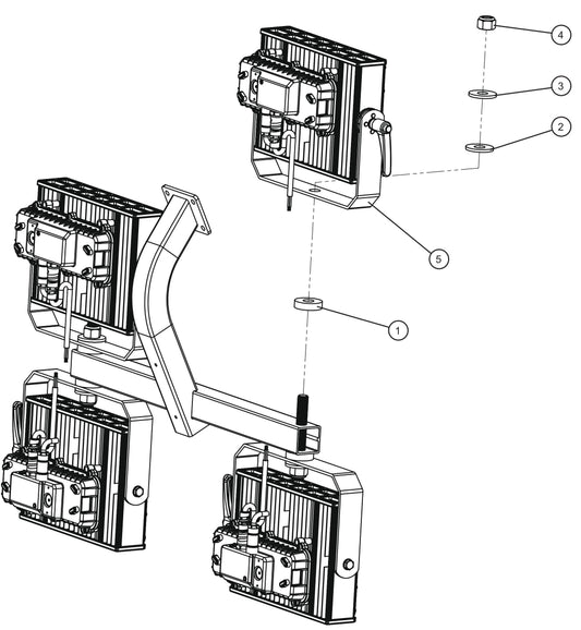 GR Series Night-Lite Air Cooled - 350W LED Lighting Assembly Parts By Allmand