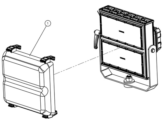 GR Series Night-Lite Air Cooled - 350W LED Light Diffuser Assembly Parts By Allmand