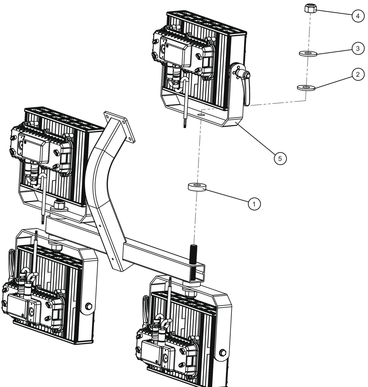 GR Series Night-Lite Air Cooled - 250W LED Lighting Assembly Parts By Allmand