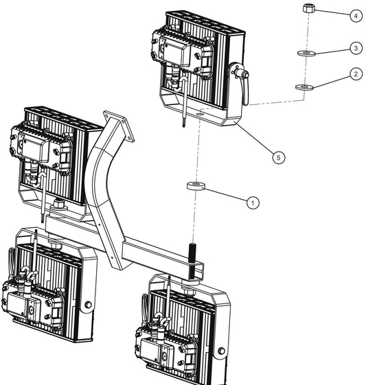 GR Series Night-Lite Air Cooled - 250W LED Lighting Assembly Parts By Allmand