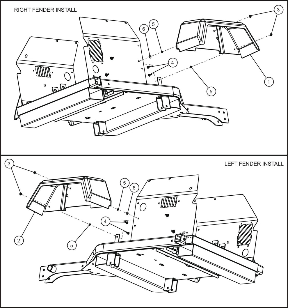 Fenders Assembly Parts for GR Series Night-Lite Air Cooled (Sn 25-000001 to 25-999999) by Allmand