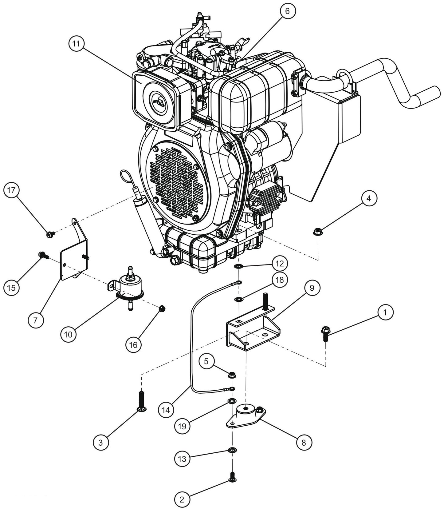 GR Series Night-Lite Air Cooled - Yanmar L70N (Int'I) Air-Cooled Diesel Engine (1 of 2) Assembly Parts By Allmand