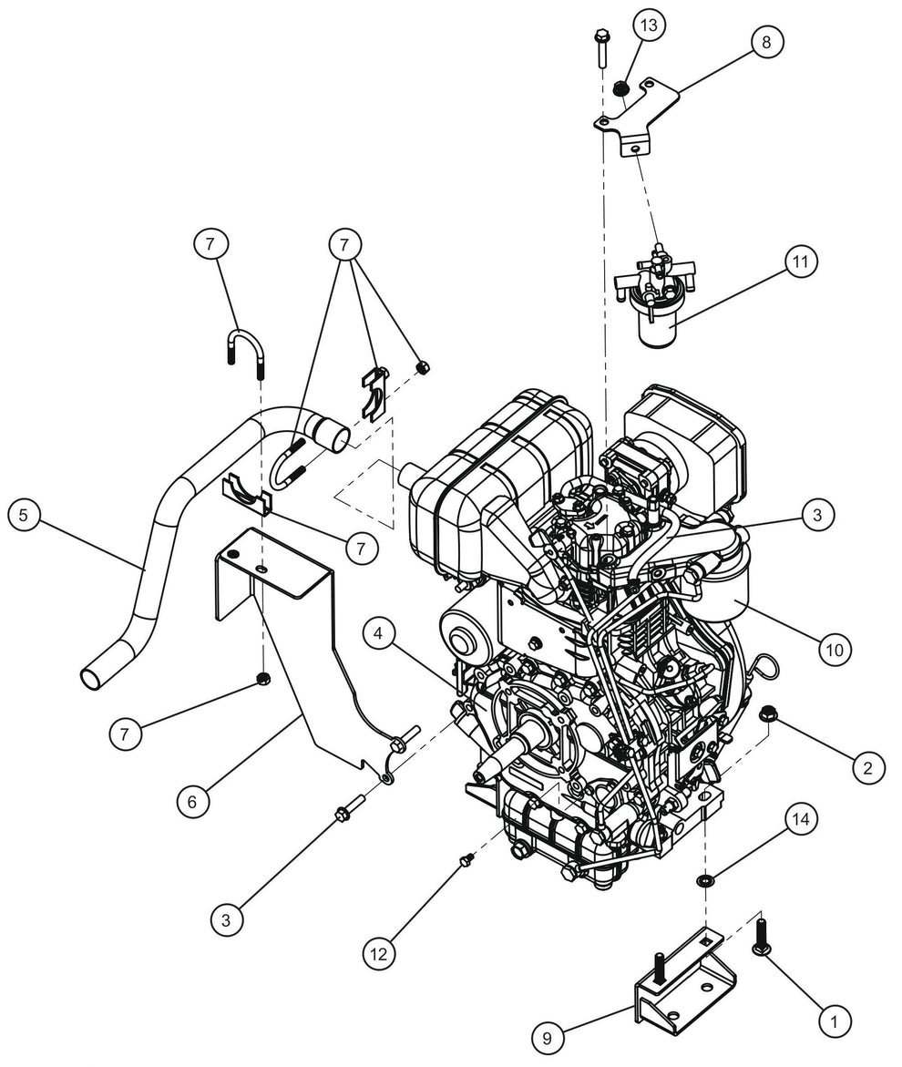 Yanmar L70N (Int'I) Air-Cooled Diesel Engine (2 of 2) Assembly Parts for GR Series Night-Lite Air Cooled (Sn 25-000001 to 25-999999) by Allmand