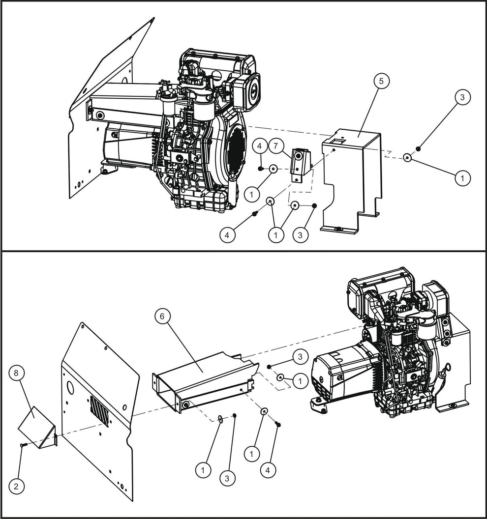 Engine Air Vents Assembly Parts for GR Series Night-Lite Air Cooled (Sn 25-000001 to 25-999999) by Allmand