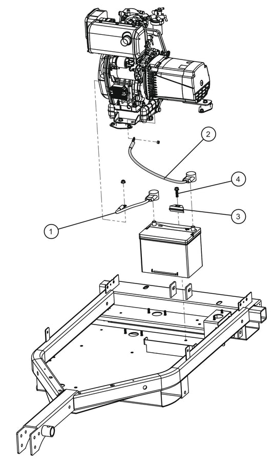 GR Series Night-Lite Air Cooled - Battery Group Assembly Parts By Allmand