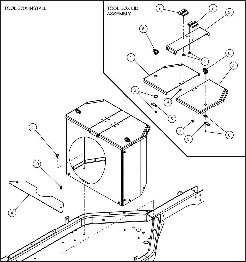 Tool Box (2 of 3) Assembly Parts for GR Series Night-Lite Chain (SN 26-000001 to 26-999999) by Allmand