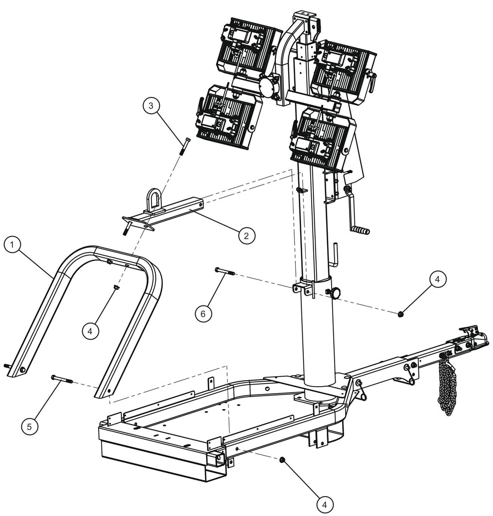 Lift Bow Assembly Parts for GR Series Night-Lite Chain (SN 26-000001 to 26-999999) by Allmand