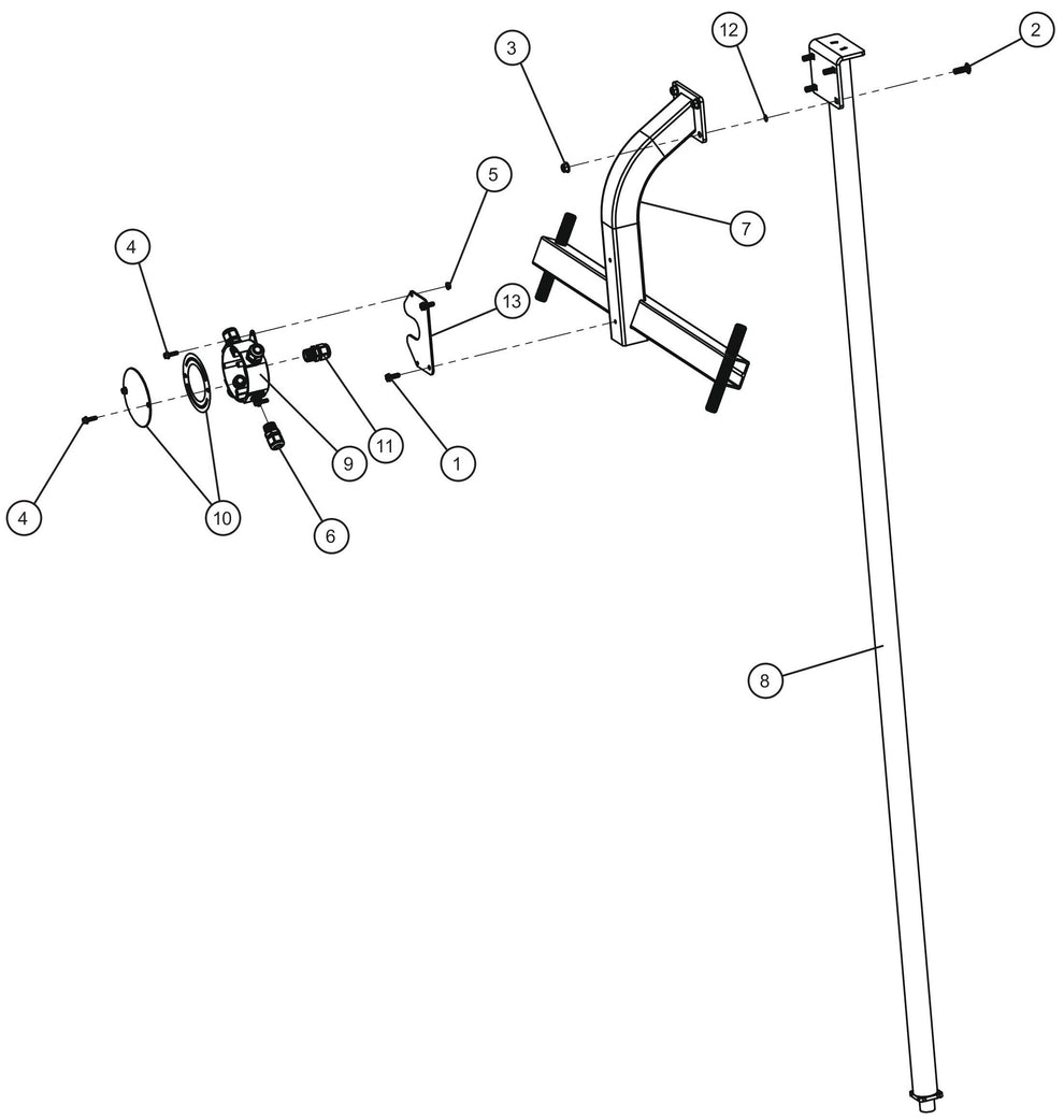 Tower Round Section and Light Bar Assembly Parts for GR Series Night-Lite Chain (SN 26-000001 to 26-999999) by Allmand